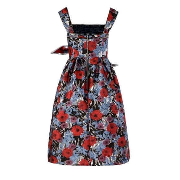 Autumn Adeigbo Gabriella A-Line‎ Fit & Flare Jacquard Midi Dress with Pockets - Picture 2 of 13